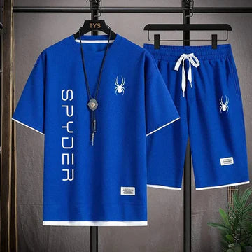 Men’s Blue Sports T-Shirt & Shorts Set