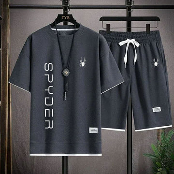 Men’s Dark Grey T-Shirt & Shorts Set