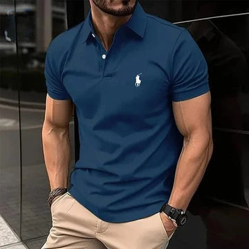 Men's Premium Cotton Slim-Fit Polo Shirt – Short Sleeve Classic Pique