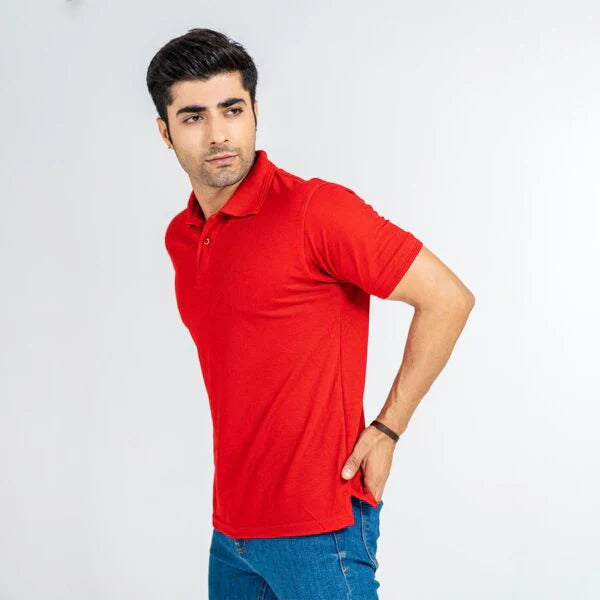 Classic Crimson Pique Polo Shirt