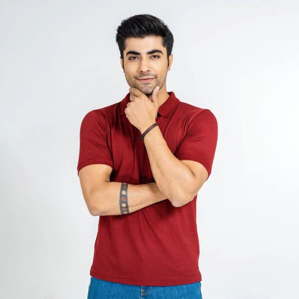 Classic Crimson Pique Polo Shirt