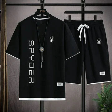 Men’s Black T-Shirt & Shorts Set