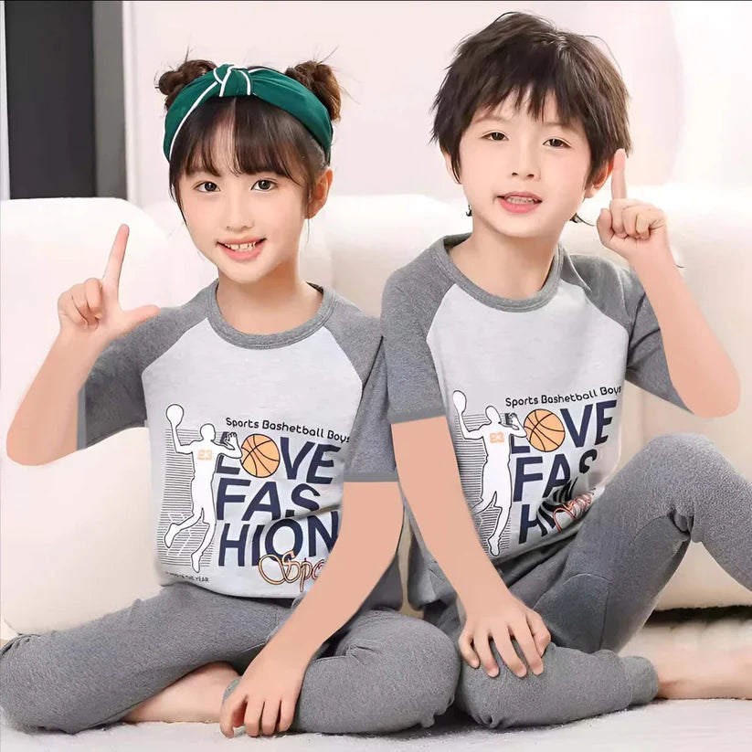 Kids Basketball Print Pajama Set