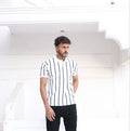 Men's Vertical Striped Slim-Fit Polo Shirt